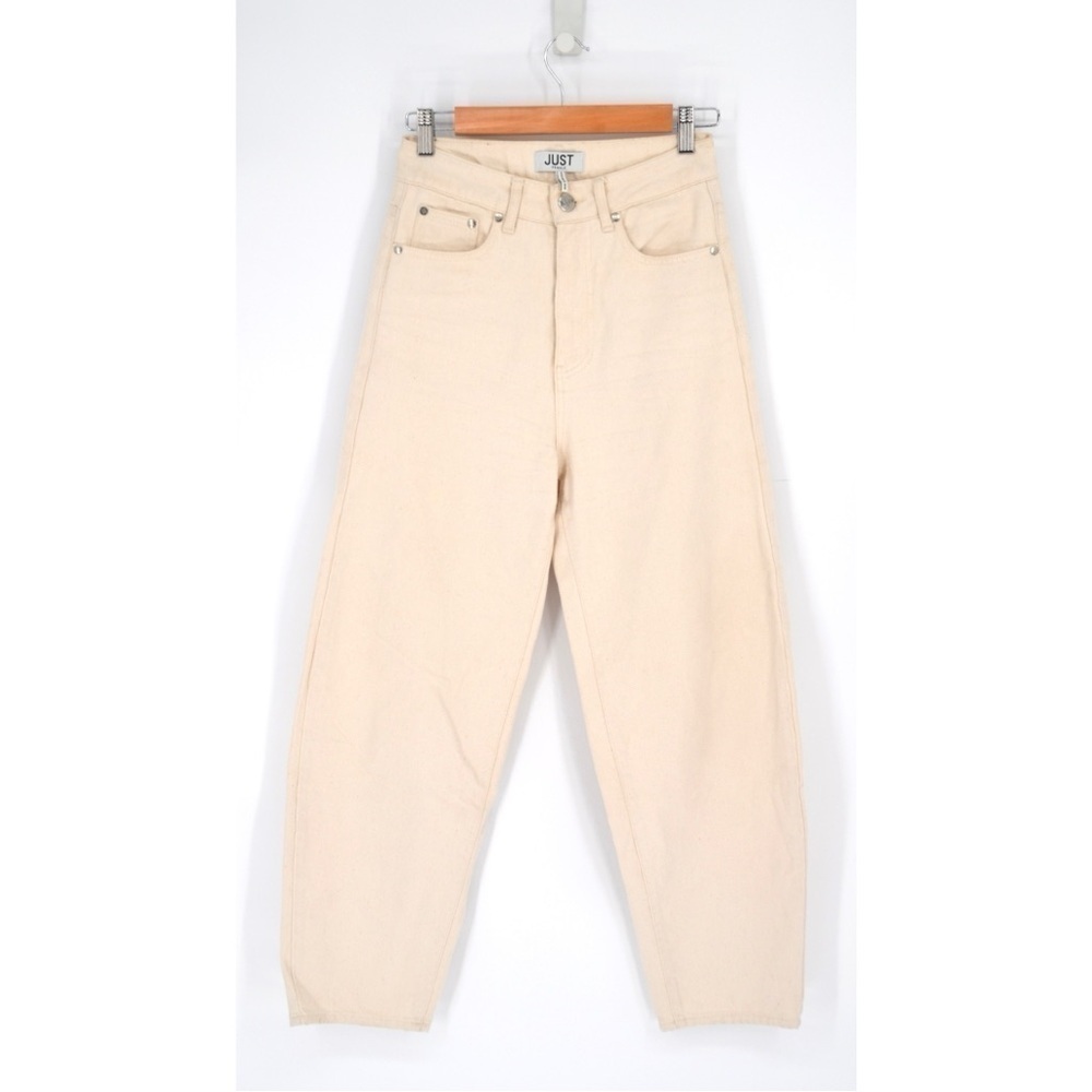 Just Female Bold Barrel Jeans 0111 Carrot Mom High Waisted Off White Women's 26